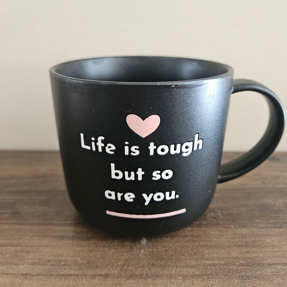Black Mug with Inspirational Quote